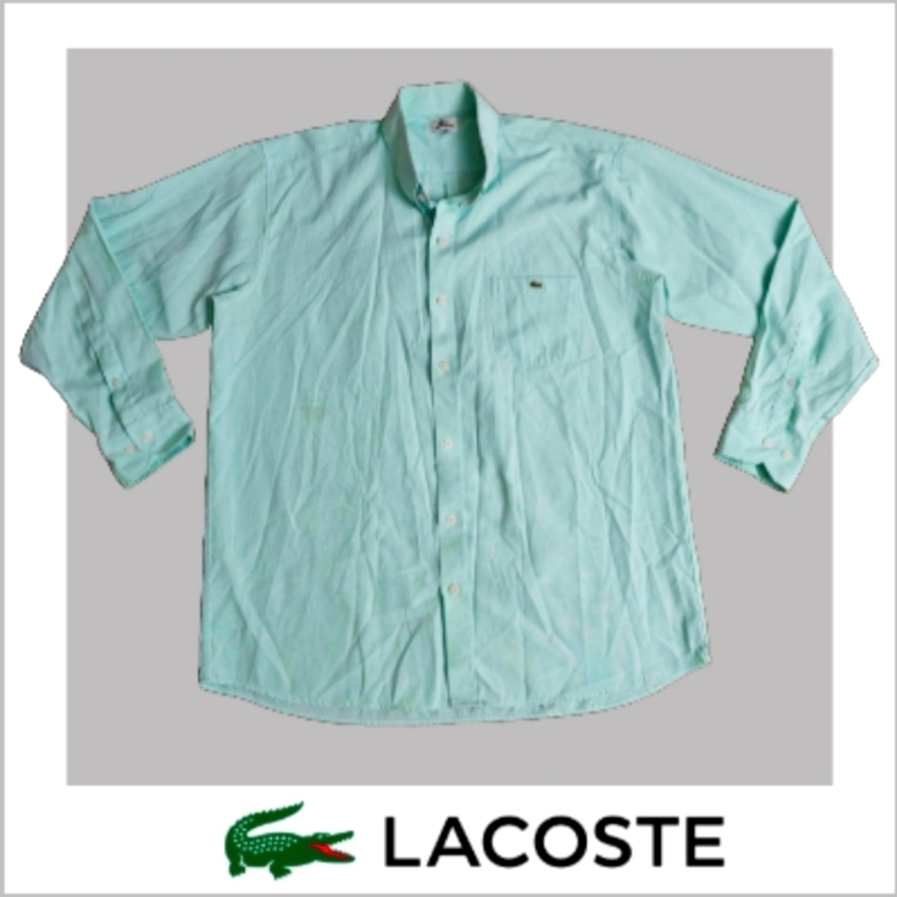Lacoste Men's long sleeves Cotton Shirt | green | Sz: 44/XL - Picture 1 of 11